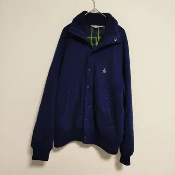 그랜드 슬램 가디건 네이비 버튼 달린 펭귄 자수