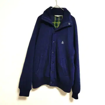 그랜드 슬램 가디건 네이비 버튼 달린 펭귄 자수