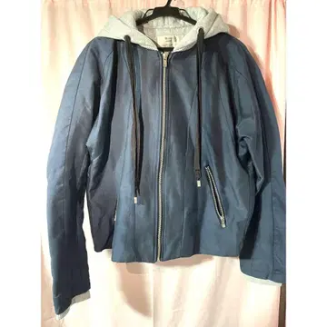 ZARA 후드 부착 네이비 자켓