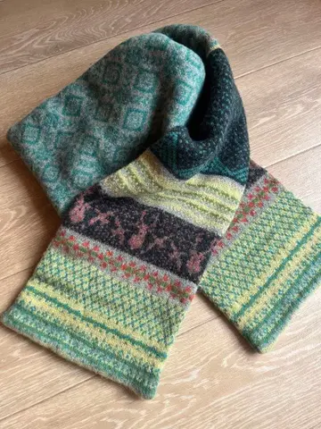 ERIBE 머플러 기하학 그린 계열