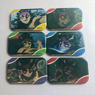 귀멸의 칼날 메모리즈 스퀘어 캔뱃지 귀 한텐구 세트 희로애락