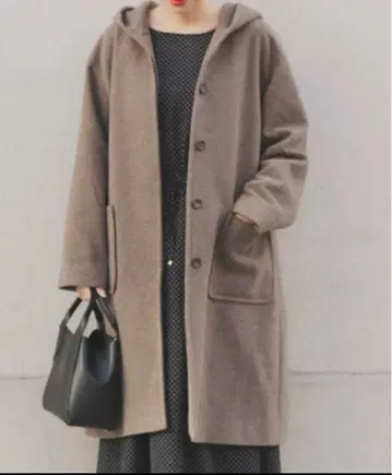 URBANRESEARCH Sonny Label 울 모사 후드 롱 코트