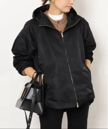 [ 새상품급 ] Deuxieme Classe 나일론 풀 집업 블루종 블랙