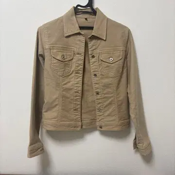 베이지 데님 자켓 스톤 장식