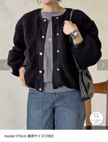 택 포함 미사용 새상품! 클로지에르 보아 자켓 블랙 프리 사이즈