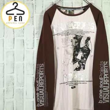 [래글런 슬리브] 링거넥 롱T 배색 소재 양쪽 소매 로고 L [무료배송]