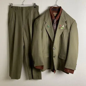 세트 판매 브라운 계열 페이크 스웨이드 셋업 수트 성인식 멋짐