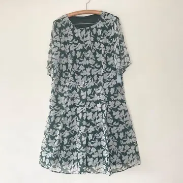 미사용 새상품 민트브리즈 빅 사이즈 반팔 원피스 그린 3L