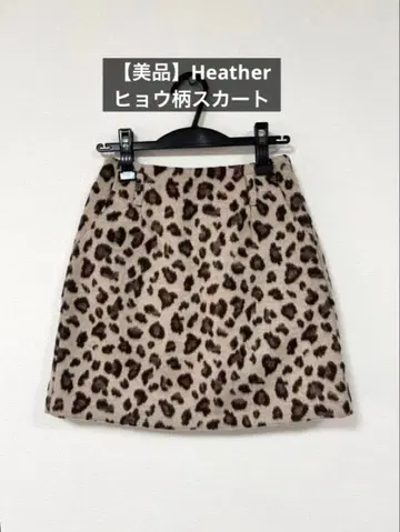 [ 새상품급 ] Heather 레오파드 무늬 미니 스커트 M 사이즈