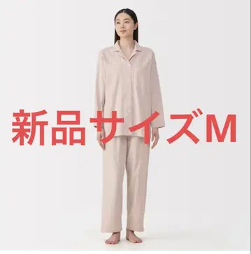 무인양품 겨드랑이에 솔기가 없는 플란넬 긴팔 파자마 M