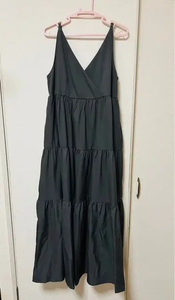 조우 고양이 채널 오리지널 티어드 맥시 원피스 그레이