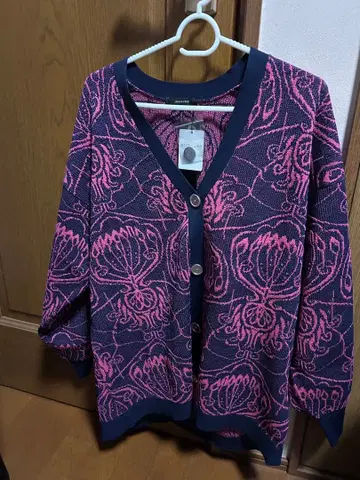 [ 새상품, 미사용 ] JEANASIS 네이비 핑크 가디건 F