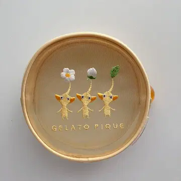 [ 미사용 새상품 ] 젤라또피케 x 피크민 콜라보 파우치 자수 참 한정판