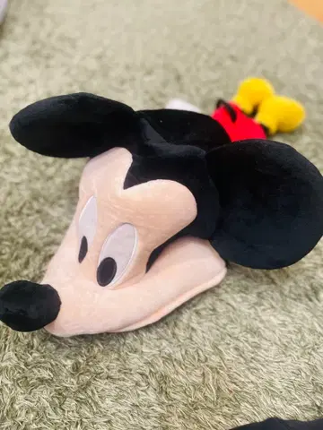 새상품급 미키마우스 봉제 인형 모자 디즈니랜드 시