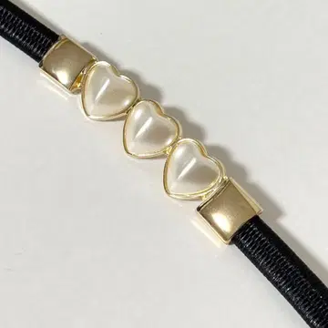 에블린 하트 밴딩 벨트 블랙/블랙