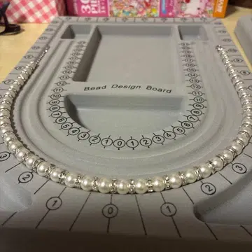 펄 실버 비즈 목걸이