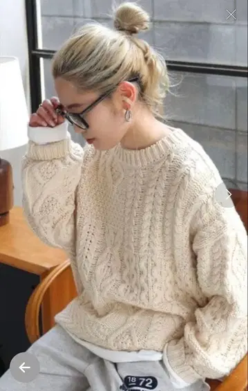 Ungrid 크림 케이블 니트 스웨터 긴팔