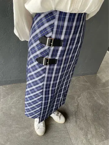 랩 스타일 체크 무늬 스커트 TINA: JOJUN