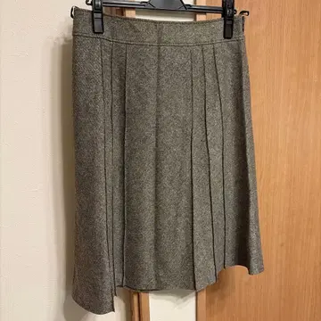 23구 빅 사이즈 무릎 기장 스커트 브라운 46