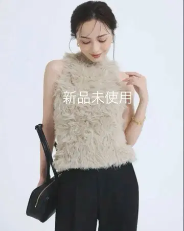 완판템 anuans 퍼라이크 슬리브리스 니트탑