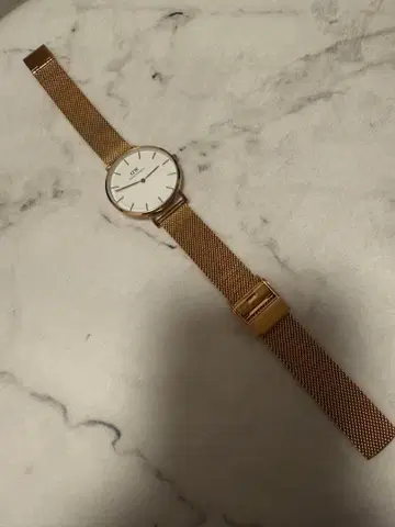 골드 메쉬 벨트의 심플 시계