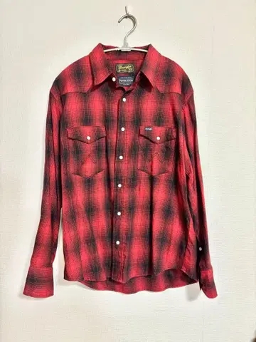 Wrangler x Pendleton 긴팔 웨스턴 셔츠 옴브레 체크