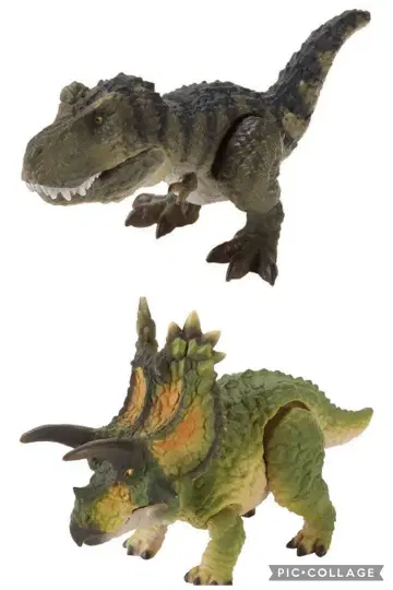 생물대도감 쁘띠 공룡03 티라노 (줄무늬) 펜타케라톱스 (그린)