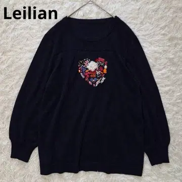 새상품급 레리안 빅 사이즈 니트 하트 자수 비쥬 스웨터