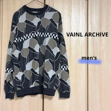 VAINL ARCHIVE 추상 패턴 얇은 소재 니트 스웨터