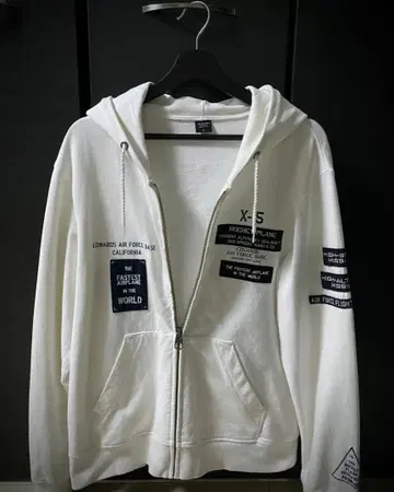 AVIREX 아비렉스 집업 후드티 화이트