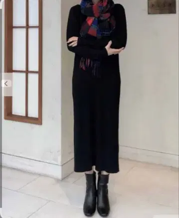 [ PLST ] 플라스테 스트레이트 니트 원피스 블랙