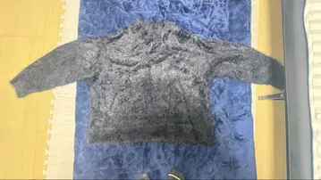 L 사이즈 남성용 샤기 니트 스웨터 그레이 페더얀