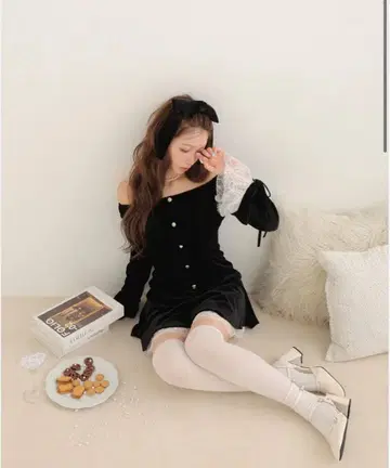 mmeeme Classical velvet mini onepiece