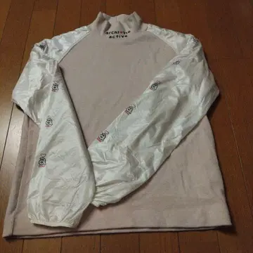 archivio active 하이넥 스웨터 핑크/화이트