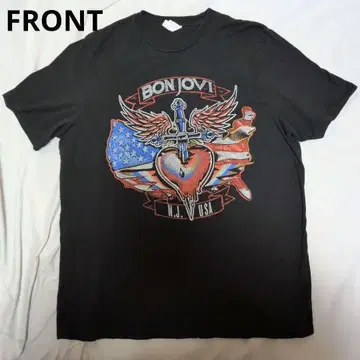 BON JOVI 블랙 밴딩 T셔츠 XL