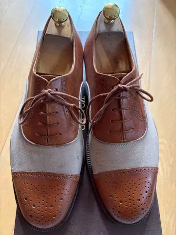 타니노 크리스치 콤비 슈즈 가죽 x 면