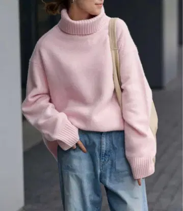 프레임워크 울 캐시미어 터틀넥 니트 핑크