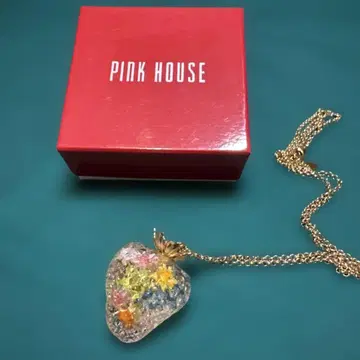 레어 PINK HOUSE 딸기형 펜던트 목걸이