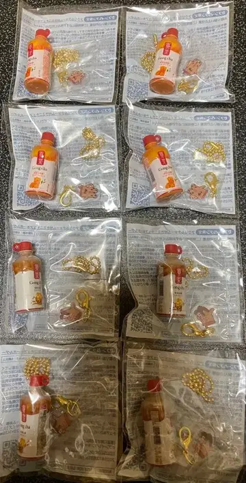 공차 아크릴 참 포함 미니어처 키링 8개 세트