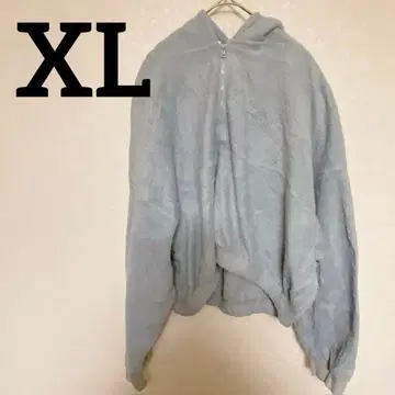 즉시 구매 OK 블루 플리스 후드티 XL 뒷면 얼룩 있음