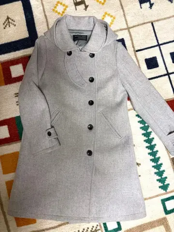 URBAN RESEARCH DOORS 후드 부착 그레이 롱 코트