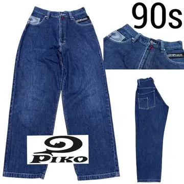 90s PIKO 피코 배기 와이드 데님 청바지 팬츠 로고 서프