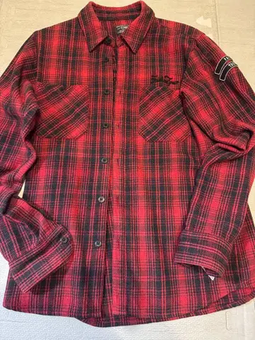 THE CRIME 빨검 체크 플란넬 셔츠 M