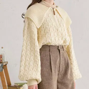 AmareNeige 앙블르네쥬 상의 니트 하프 지퍼