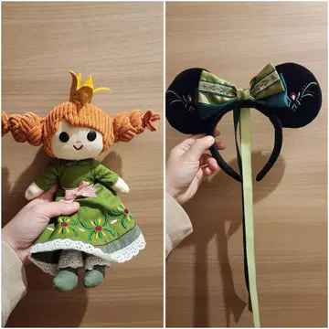 디즈니씨 안나와 엘사 안나 머리띠 봉제 인형 세트