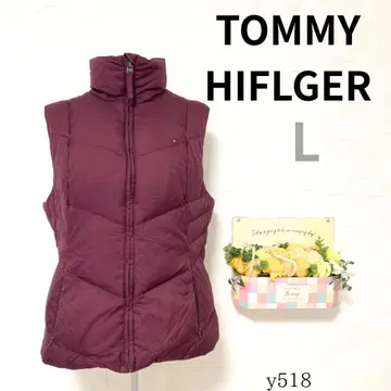 하자품 [ 타미힐피거 ] 여성용 베스트 스탠드 카라 다운 빨간색 L