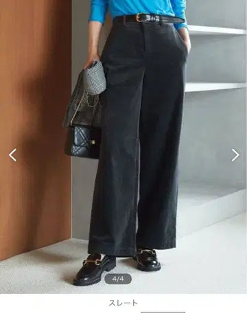 23구 DENIM 벨벳 스트레치 와이드 팬츠