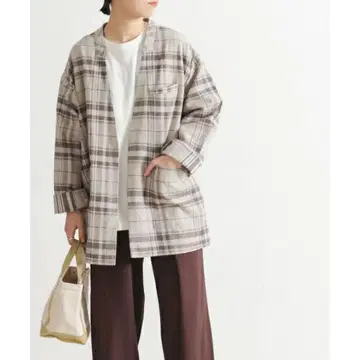 DOORS 코튼 린넨 칼라리스 자켓