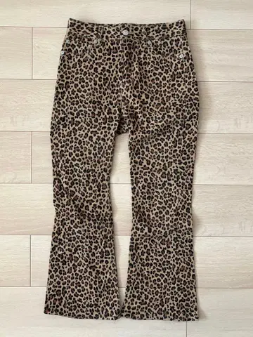 엑스걸 플레어 팬츠 레오파드 무늬