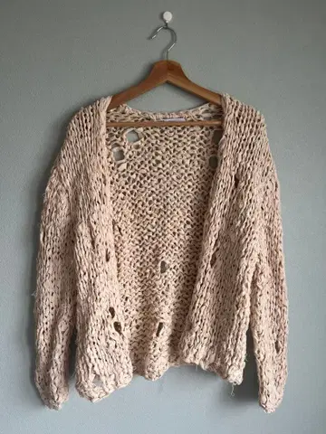 ZARA 시스루 니트 가디건 M-L